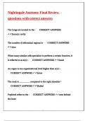 Nightingale Anatomy Final Review questions with correct answers