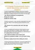ATI Engage Fundamentals Safety  Latest Questions and Graded  Answers