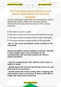 ATI learning system Respiratory  Latest Questions and Graded  Answers 