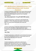ATI Medication Administration Test  Latest Questions and Graded  Answers 