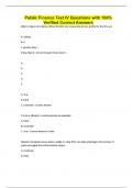 Public Finance Test IV Questions with 100&percnt; Verified Correct Answers