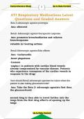 ATI Respiratory Medications Latest  Questions and Graded Answers 