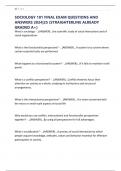 SOCIOLOGY 101 FINAL EXAM QUESTIONS AND ANSWERS 2024&vert;25 &lpar;STRAIGHTERLINE ALREADY GRADED A&plus;&rpar;