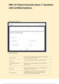 MBI 131 Miami University Exam 1&sol; Questions with Certified Solutions&period;