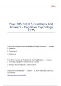 Psyc 305 Exam 5 Questions And Answers &ndash; Cognitive Psychology 2025