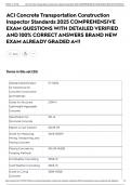 ACI Concrete Transportation Construction Inspector Standards 2025 COMPREHENSIVE EXAM QUESTIONS WITH DETAILED VERIFIED AND 100&percnt; CORRECT ANSWERS BRAND NEW EXAM ALREADY GRADED A&plus;&excl;&excl;
