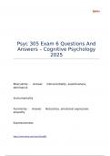 Psyc 305 Exam 6 Questions And Answers &ndash; Cognitive Psychology 2025