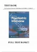 Test Bank For The Psychiatric Interview 5th Edition&lpar; Daniel J&period; Carlat &comma; 2025&rpar; All Chapters 1-34&vert; Newest Edition 