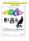 Test Bank For Introduction To Information Systems 4th Canadian Edition By Rainer All Chapters &vert;&vert;Complete A&plus; Guide