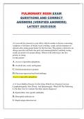 Pulmonary Rosh Exam 2025-2026 &ndash; Verified Questions and Correct Answers