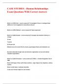 CASE STUDIES - Human Relationships Exam Questions With Correct Answers&period;