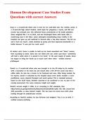 Human Development Case Studies Exam Questions with correct Answers&period;