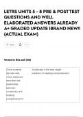 LETRS UNITS 5 - 8 PRE & POST TEST QUESTIONS AND WELL ELABORATED ANSWERS ALREADY A&plus; GRADED UPDATE &vert;BRAND NEW&excl;&excl;&lbrace;ACTUAL EXAM&rcub;