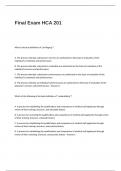 Final Exam Questions with Correct Answers- HCA 201