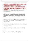 MSN 610 DIAGNOSTIC REASONING AND ADVANCED PHYSICAL &lpar;2025&rpar; &vert;COMPLETE GUIDE WITH QUESTIONS AND VERIFIED ANSWERS&vert;GET IT 100&percnt; CORRECT