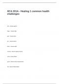 HCA 201A Exam Questions and Answers - Healing 1 common health challenges