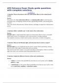 LEO Entrance Exam Study guide questions with complete solutions