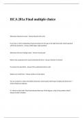 HCA 201a Final  Exam Questions and Answers-multiple choice