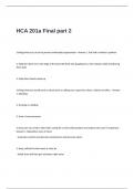 HCA 201a Final Exam Questions and Answers - part 2