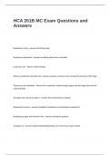 HCA 201B MC Exam Questions and Answers