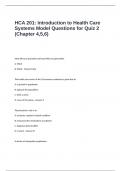 HCA 201-Introduction to Health Care Systems Model Questions for Quiz 2 &lpar;Chapter 4&comma;5&comma;6&rpar;