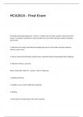 HCA201A - Final Exam Questions with Correct Solutions