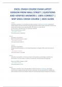 EXCEL CRASH COURSE EXAM LATEST VERSION FROM WALL STREET &vert; QUESTIONS AND VERIFIED ANSWERS &vert; 100&percnt; CORRECT &vert; WSP EXCEL CRASH COURSE &vert; 2025 GUIDE 