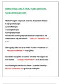 Hematology ASCP BOC exam questions with correct answers
