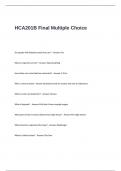 HCA201B Final Multiple Choice Questions and Answers