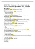HINF 265 Midterm 1 Complete Latest Actual set with Questions and verified Answers