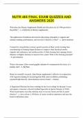 NUTR 405 FINAL EXAM QUIZZES AND ANSWERS 2025