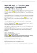 HINF 265  week 13 Complete Latest Actual set with Questions and correct&sol;verified Answers