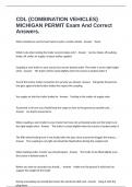 CDL &lbrace;COMBINATION VEHICLES&rcub; MICHIGAN PERMIT Exam And Correct Answers&period;