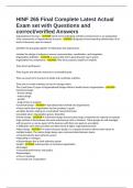 HINF 265 Final Complete Latest Actual Exam set with Questions and correct&sol;verified Answers