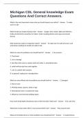 Michigan CDL General knowledge Exam Questions And Correct Answers&period;