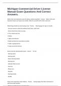 Michigan Commercial Driver License Manual Exam Questions And Correct Answers&period;