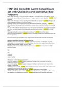 HINF 265 Complete Latest Actual Exam set with Questions and correct&sol;verified Answers