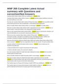 HINF 265 Complete Latest Actual summary with Questions and correct&sol;verified Answers