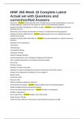 HINF 265 Week 10 Complete Latest Actual set with Questions and correct&sol;verified Answers