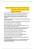 Master Esthetics Virginia State Board Exam Review Questions with correct answers 