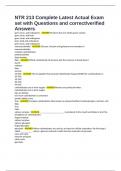 NTR 213 Complete Latest Actual Exam set with Questions and correct&sol;verified Answers