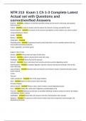 NTR 213  Exam 1 Ch 1-3 Complete Latest Actual set with Questions and correct&sol;verified Answers