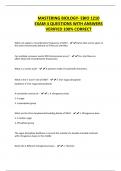 MASTERING BIOLOGY- EBIO 1210 EXAM 4 QUESTIONS WITH ANSWERS VERIFIED 100&percnt; CORRECT