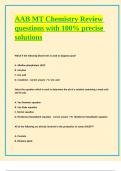 AAB MT Chemistry Review questions with 100&percnt; precise solutions 