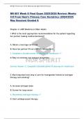 NR 601 Week 8 Final Exam 2025&sol;2026 Review&colon; Weeks  5-8 From Ham&rsquo;s Primary Care Geriatrics &lpar;2024&sol;2025  May Session&rpar; Graded A