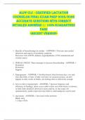 ALPP CLC - Certified Lactation  Counselor FINAL EXAM PREP 2025&sol;2026  ACCURATE QUESTIONS WITH CORRECT  DETAILED ANSWERS &vert;&vert; 100&percnt; GUARANTEED  PASS  <RECENT VERSION>