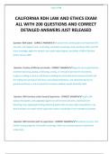 CALIFORNIA RDH LAW AND ETHICS EXAM ALL WITH 200 QUESTIONS AND CORRECT DETAILED ANSWERS JUST RELEASED