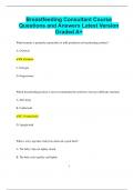 Breastfeeding Consultant Course Questions and Answers Latest Version  Graded A&plus;