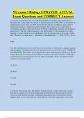 NS exam 3 Biology UPDATED  ACTUAL  Exam Questions and CORRECT Answers