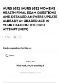 NURS 6552 &vert;NURS 6552 WOMENS HEALTH FINAL EXAM QUESTIONS AND DETAILED ANSWERS UPDATE ALREADY A&plus; GRADED ACE IN YOUR EXAM ON THE FIRST ATTEMPT &lbrace;NEW&rcub;
